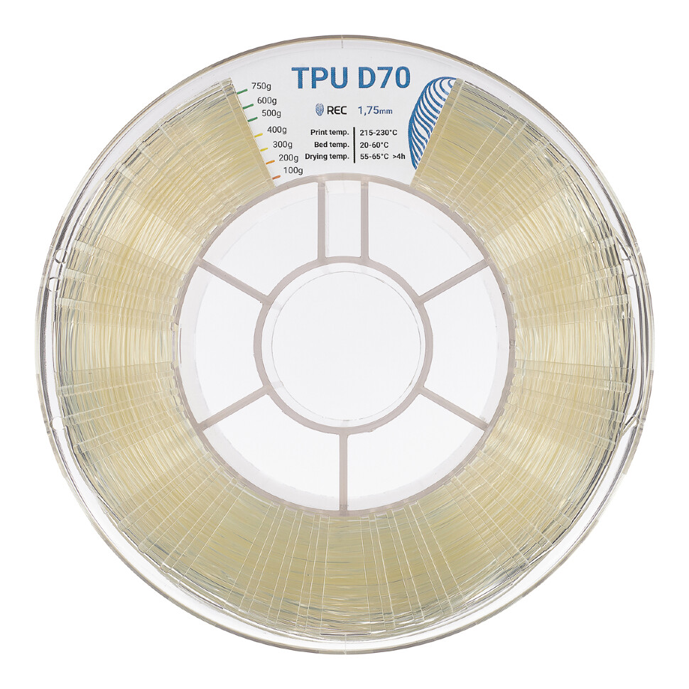 TPU D70 пластик REC 1.75мм натуральный