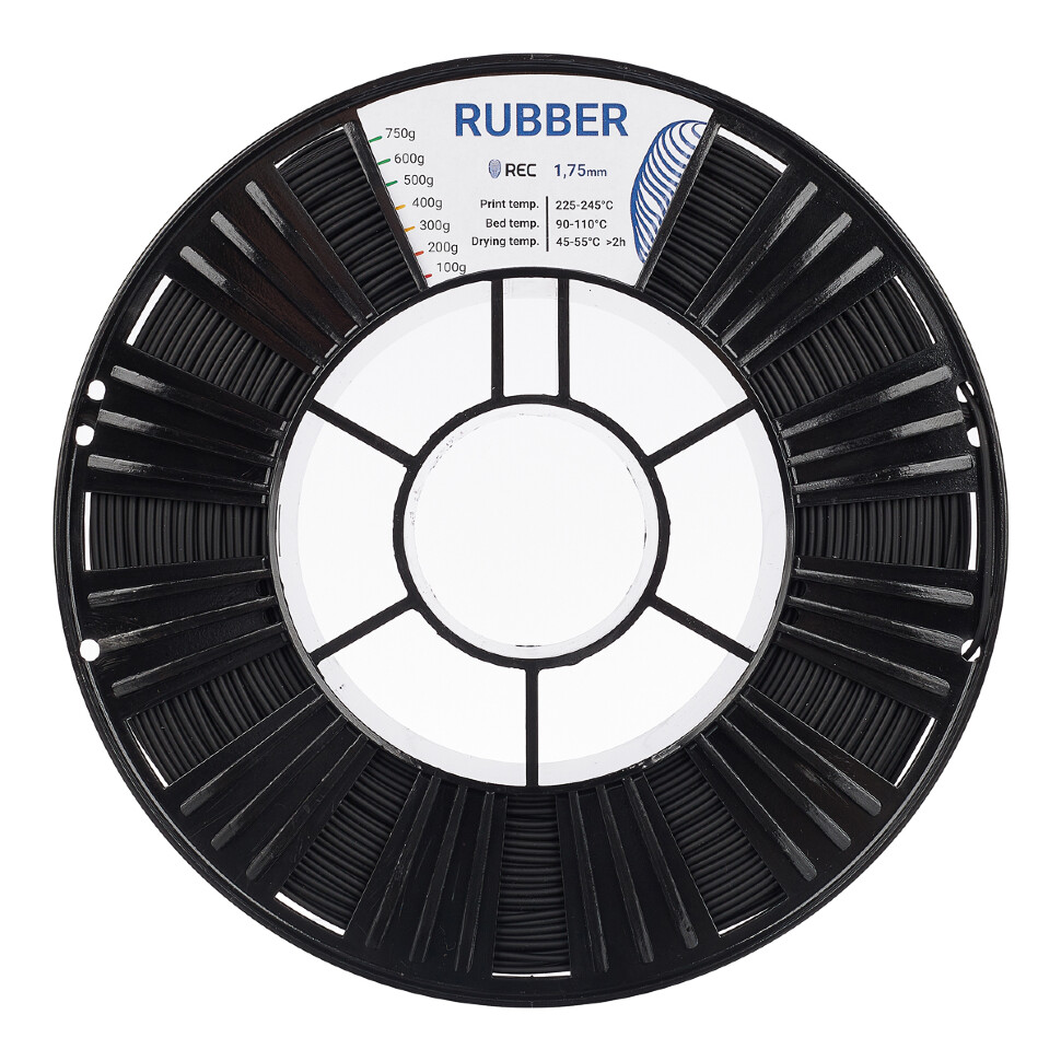 RUBBER пластик REC 1.75мм чёрный