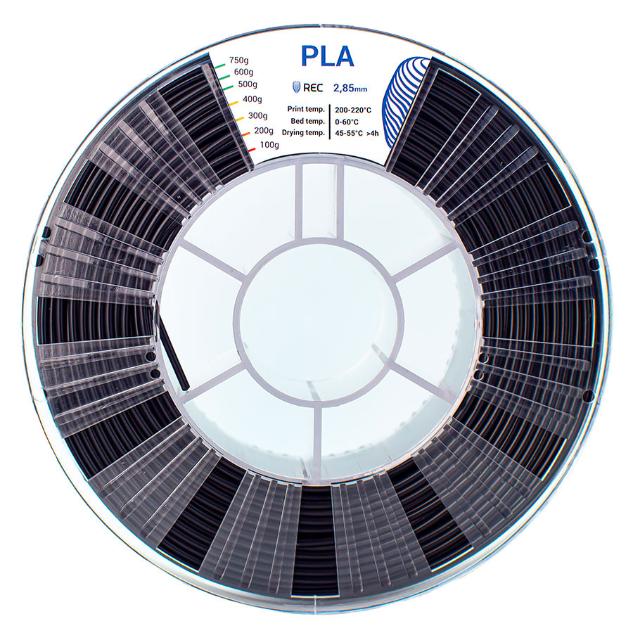 PLA пластик REC 2.85мм чёрный