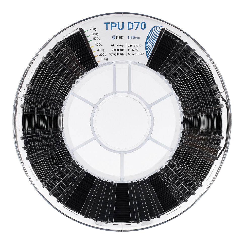 TPU D70 пластик REC 1.75мм черный